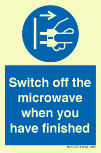 Switch off the microwave when you have finished